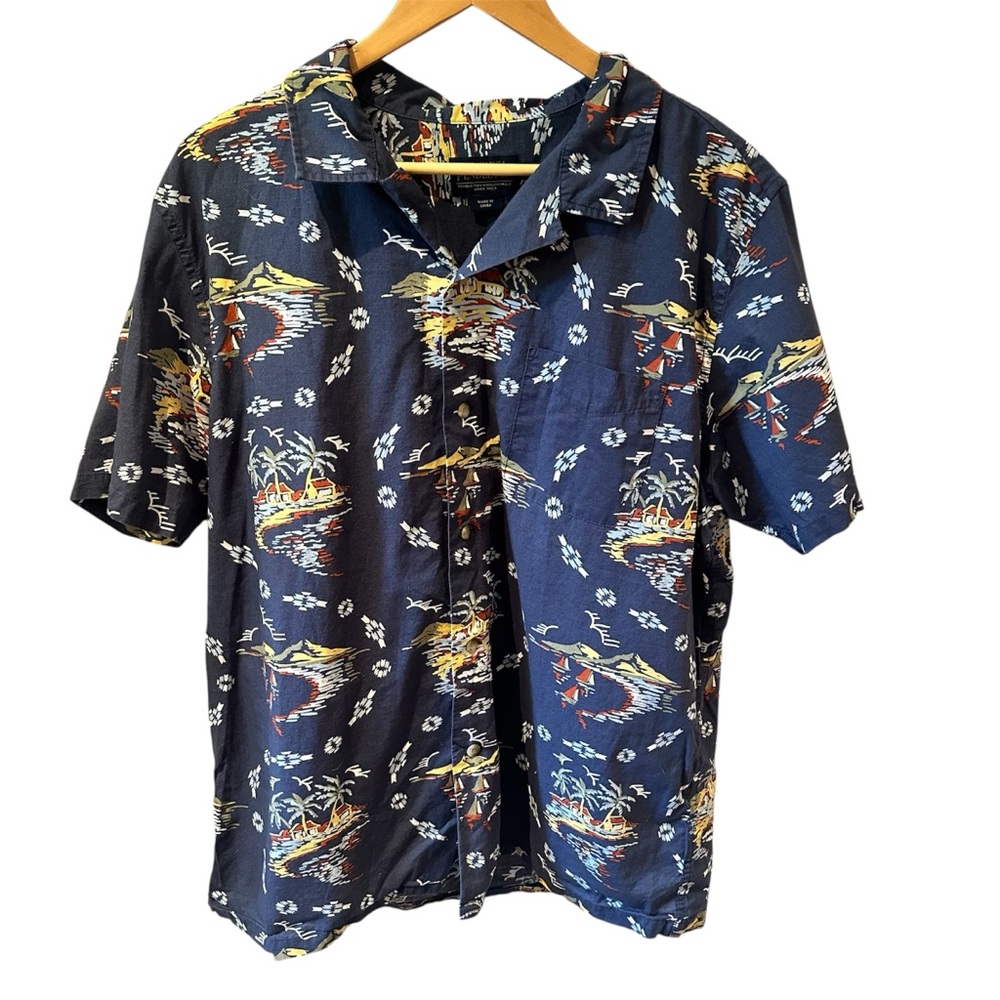 Pendleton Aloha Shirt Dune Rider Pattern Size XL 100% Cotton